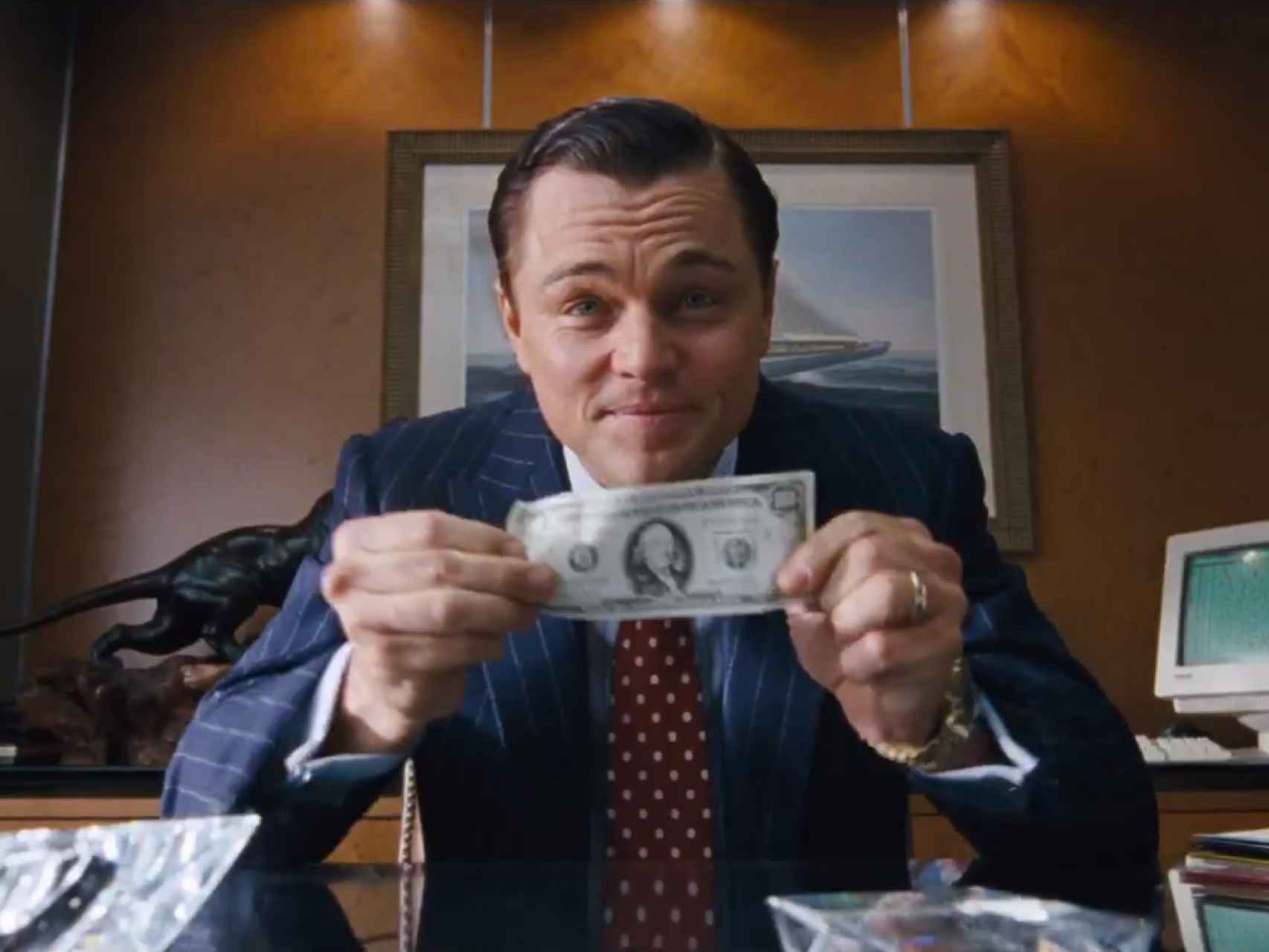 Leonardo DiCaprio, en El lobo de Wall Street