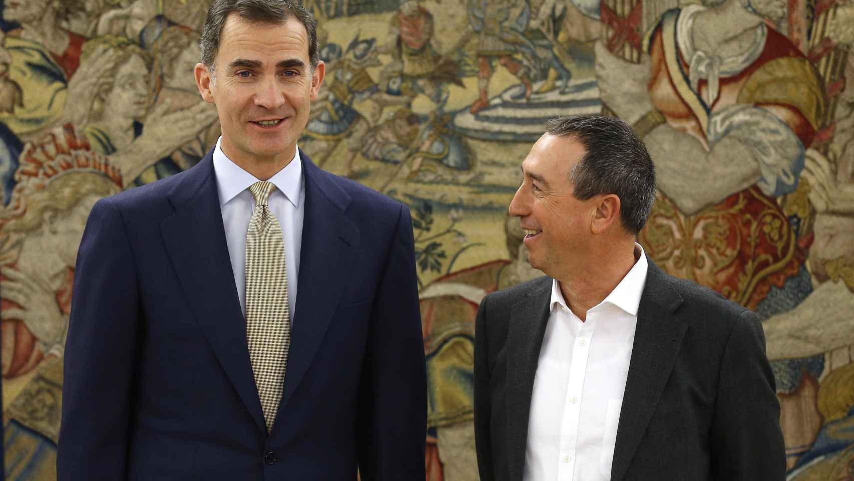 El Rey ha recibido hoy al portavoz de Compromís-Podemos, Joan Baldoví, en el cuarto día de consultas
