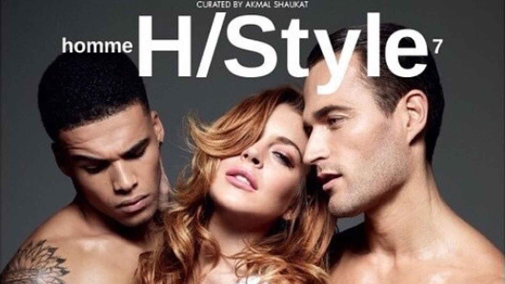 Christian Santamaría (derecha) con Lindsay Lohan en la portada de H Style