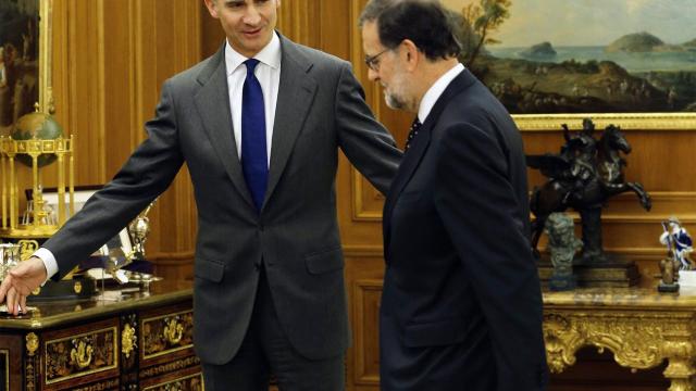 El monarca momentos antes de reunirse con el presidente del Gobierno en funciones.