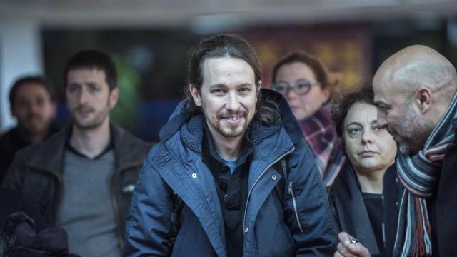 El secretario general de Podemos, Pablo Iglesias, en una asamblea del partido en Toledo.