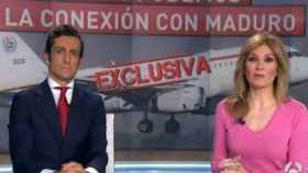 Álvaro Zancajo y Sandra Golpe en el momento de la exclusiva de Antena 3