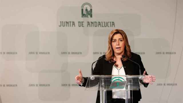 La presidenta andaluza, Susana Díaz, este martes el Palacio de San Telmo en Sevilla.