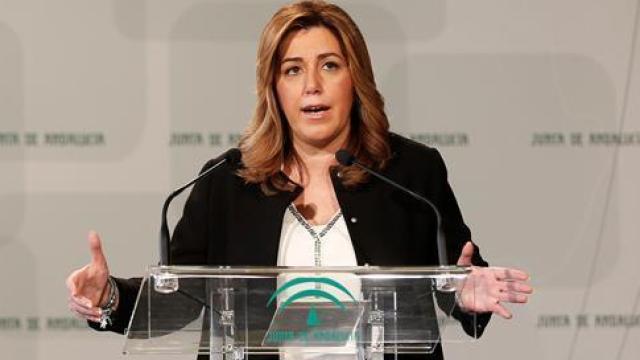 La presidenta andaluza, Susana Díaz, este martes el Palacio de San Telmo en Sevilla.