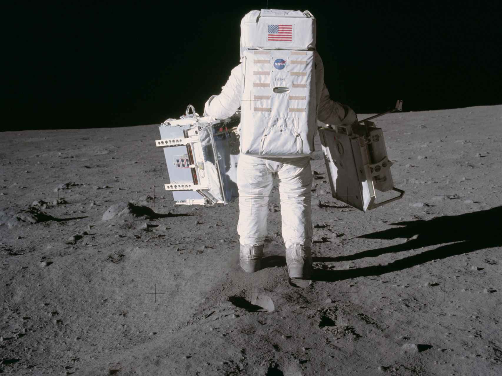 Buzz Aldrin en la Luna, misión Apollo XI.