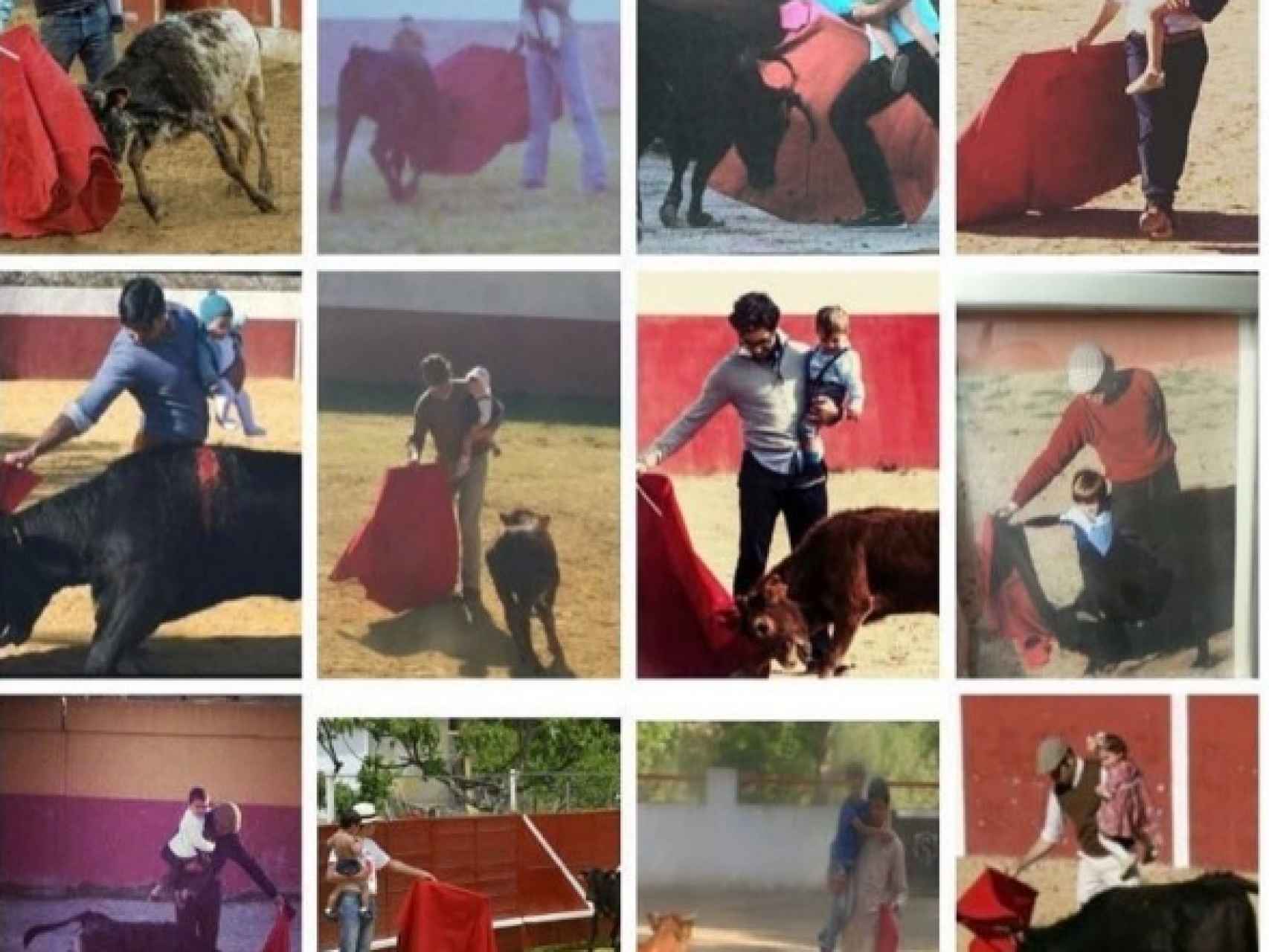 Muchos toreros han querido publicar las fotos toreando con sus hijos para apoyar a Rivera