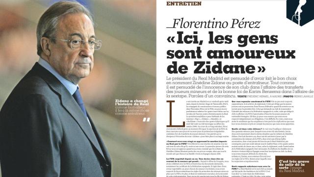 Extrato de la entrevista del presidente del Real Madrid.