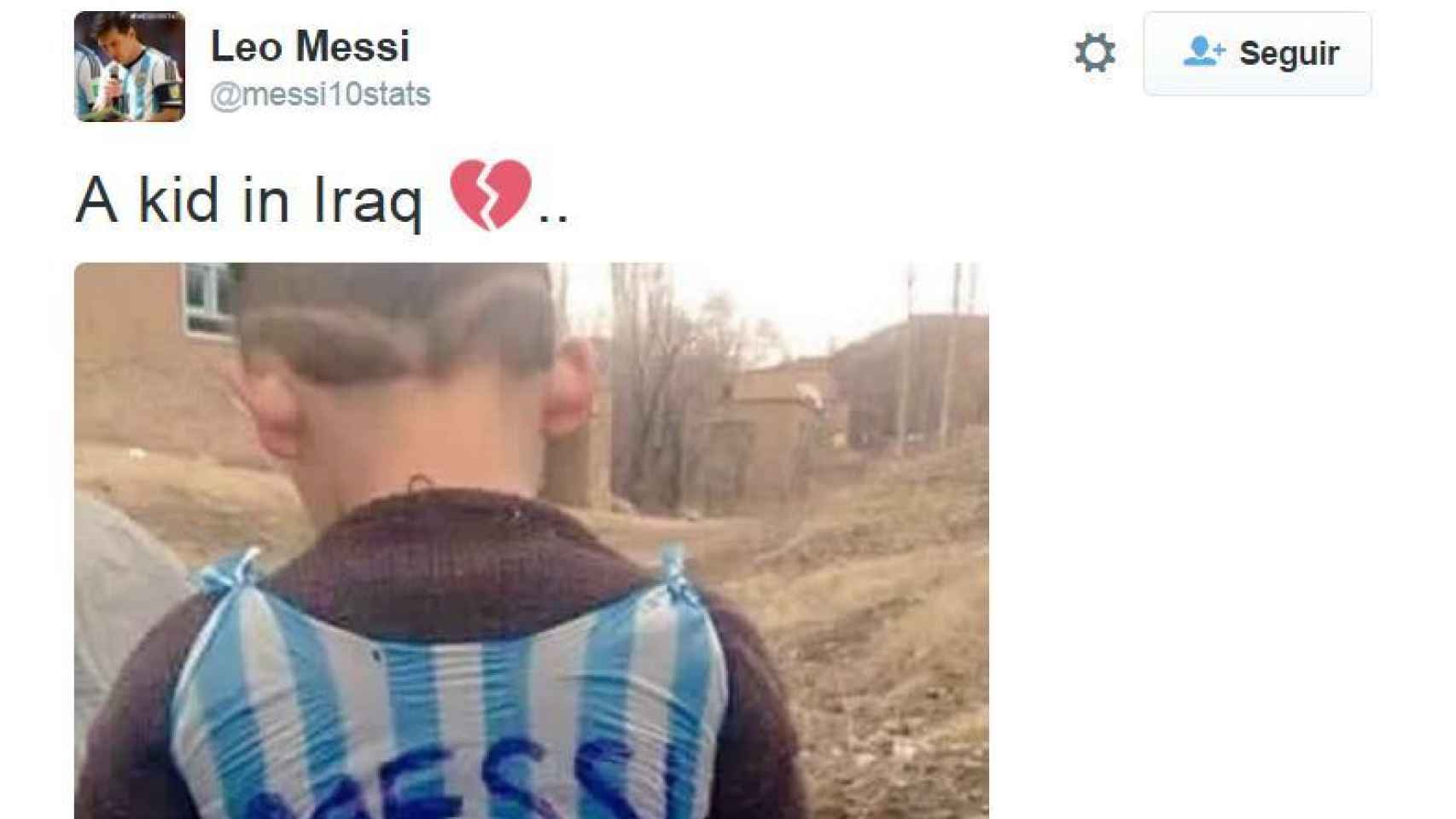El tuit de los fans de Messi que desencadenó la búsqueda del niño.