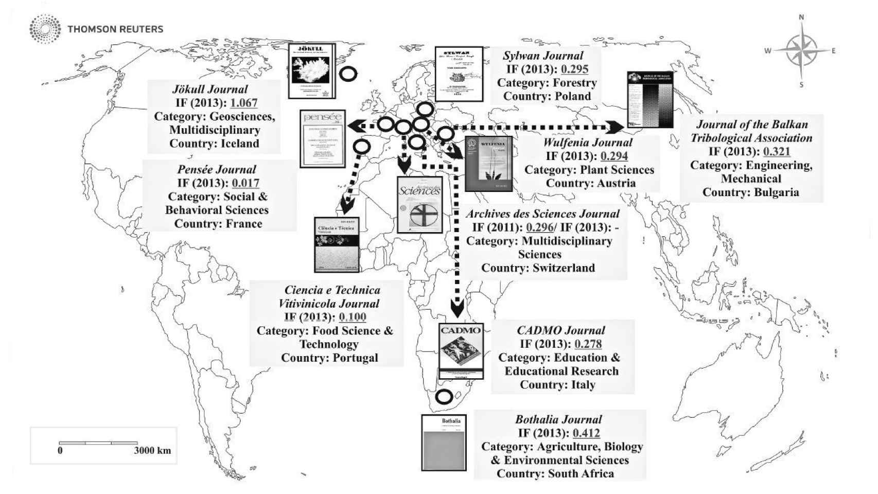 Atlas de revistas científicas secuestradas en 2014.