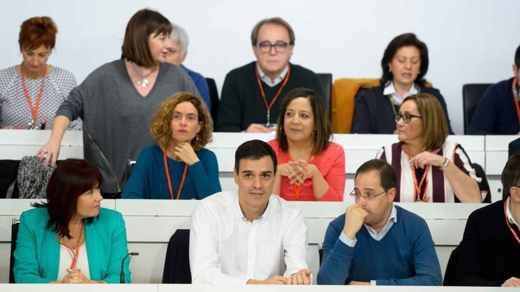 Pedro Sánchez, durante la reunión del Comité Federal del PSOE en Ferraz.
