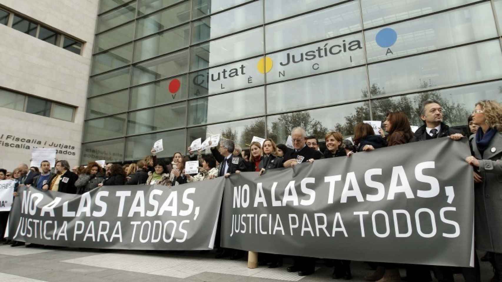 Manifestación contra las tasas judiciales en Valencia.