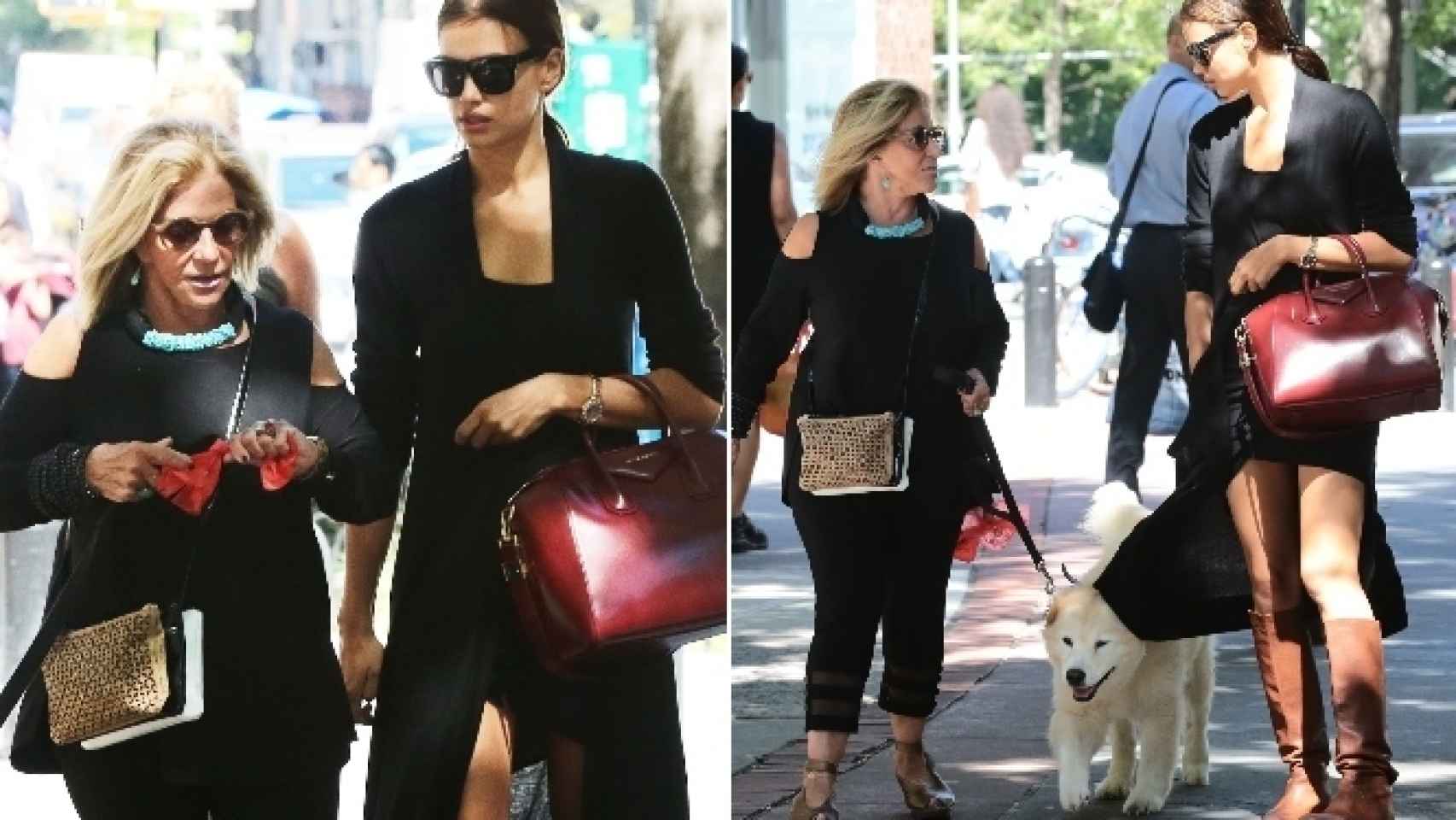 Irina y la madre del actor paseando en septiembre por las calles de Nueva York