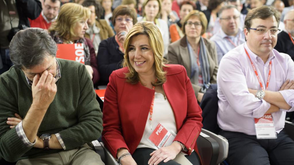 Javier Fernández, Susana Díaz y Guillermo Fernández Vara, en un Comité Federal.
