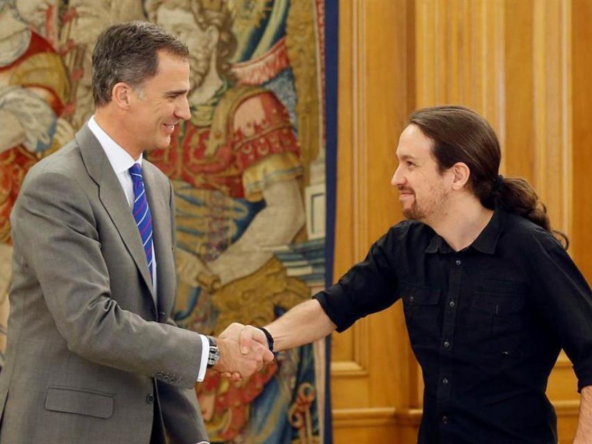 Felipe VI y Pablo Iglesias en La Zarzuela.