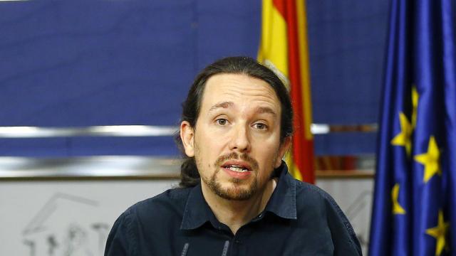 Iglesias, durante su rueda de prensa tras reunirse con el rey.