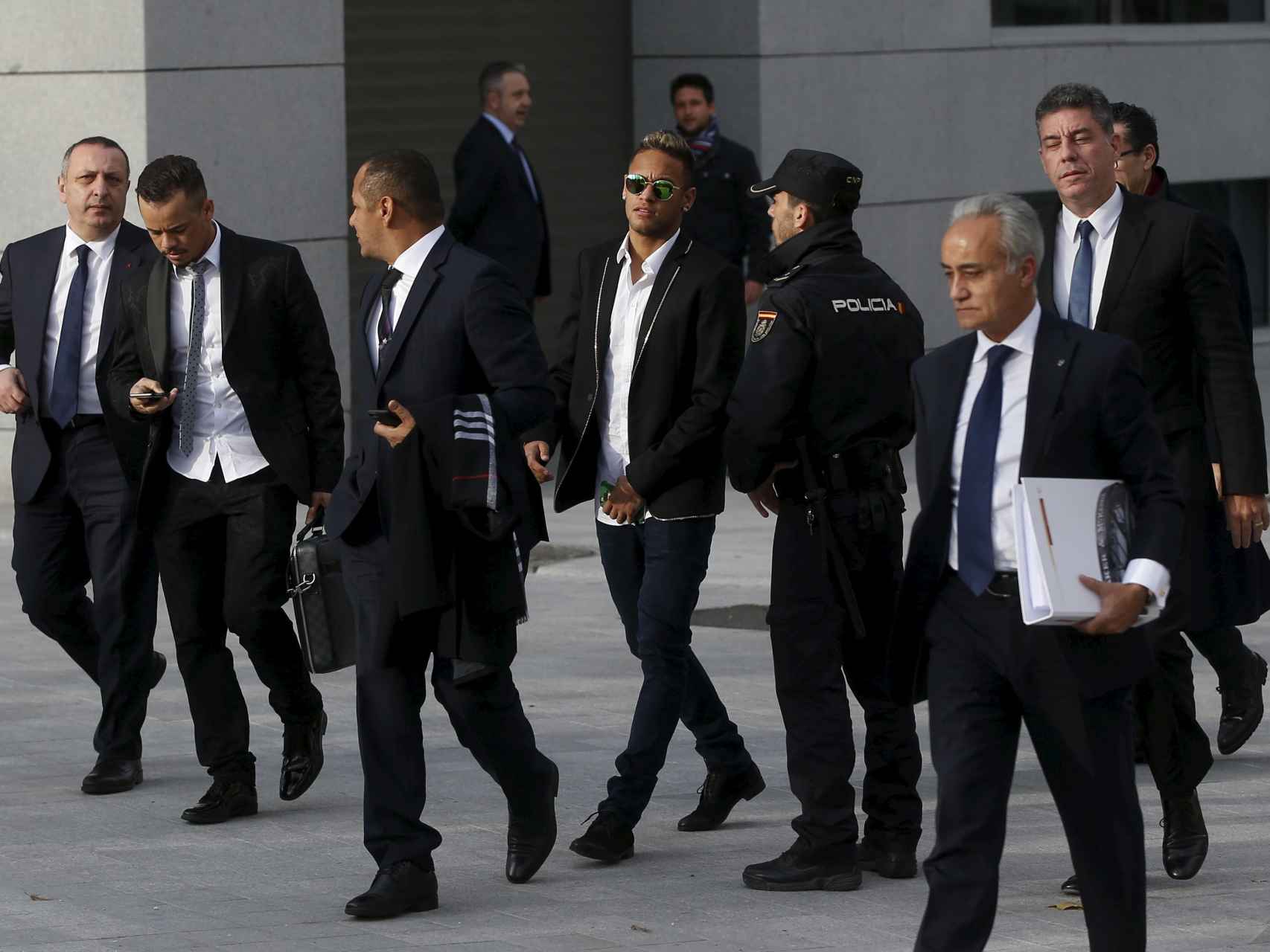 Neymar a su llegada a la Audiencia Nacional.