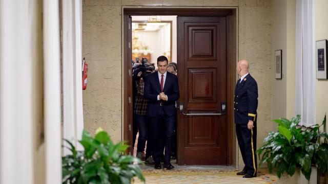 Pedro Sánchez este miércoles en el Congreso.