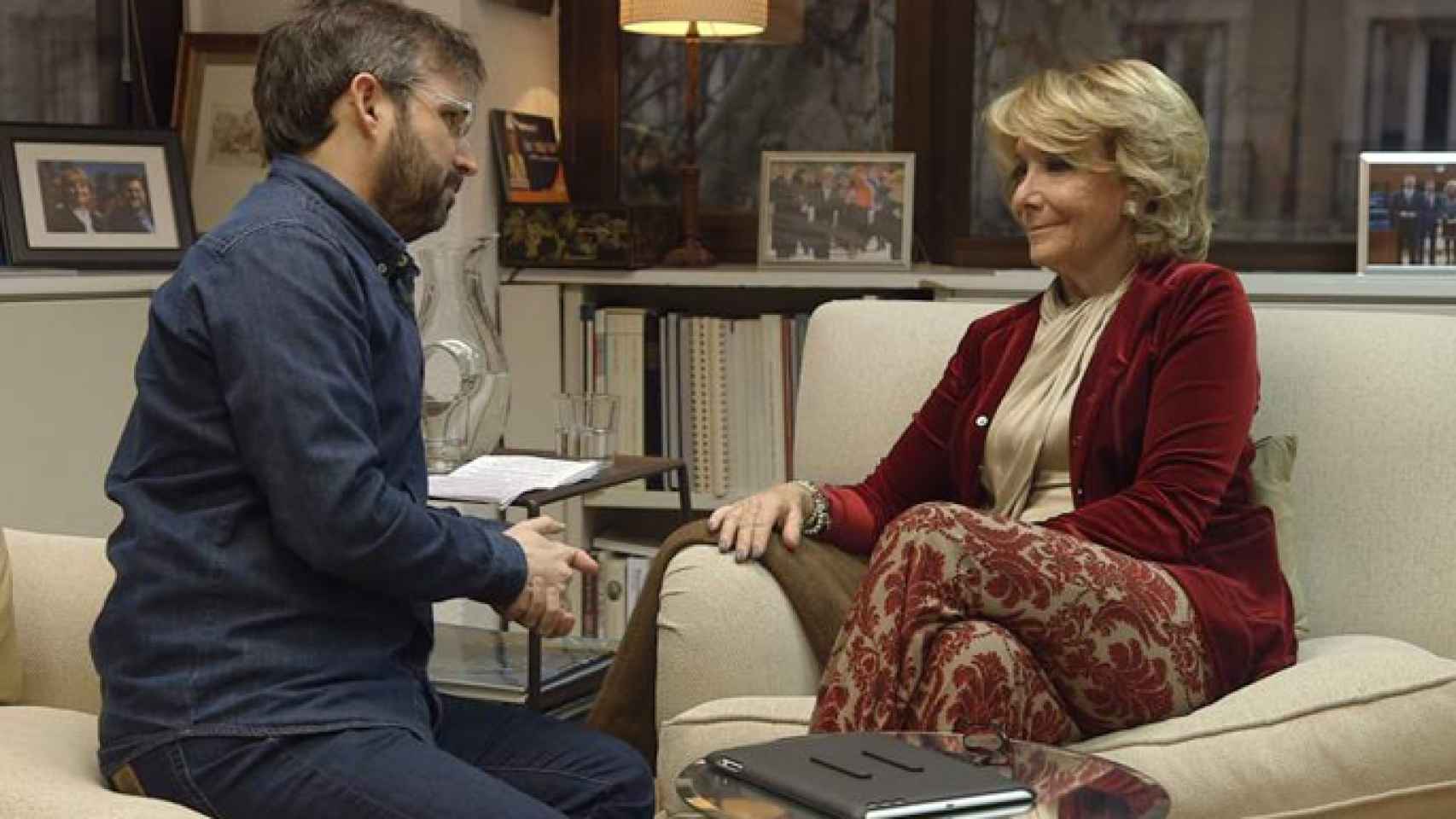 Jordi Évole y Esperanza Aguirre en 'Salvados' (laSexta)