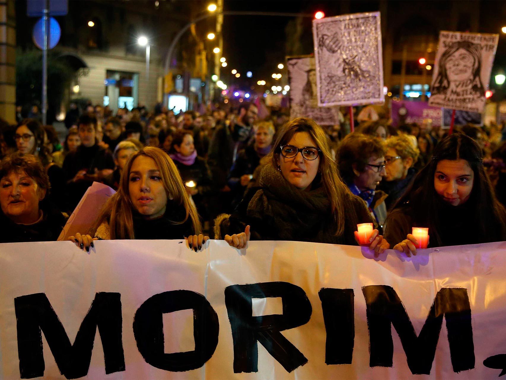 Manifestación, en noviembre de 2015 y en Barcelona, contra la violencia de género.