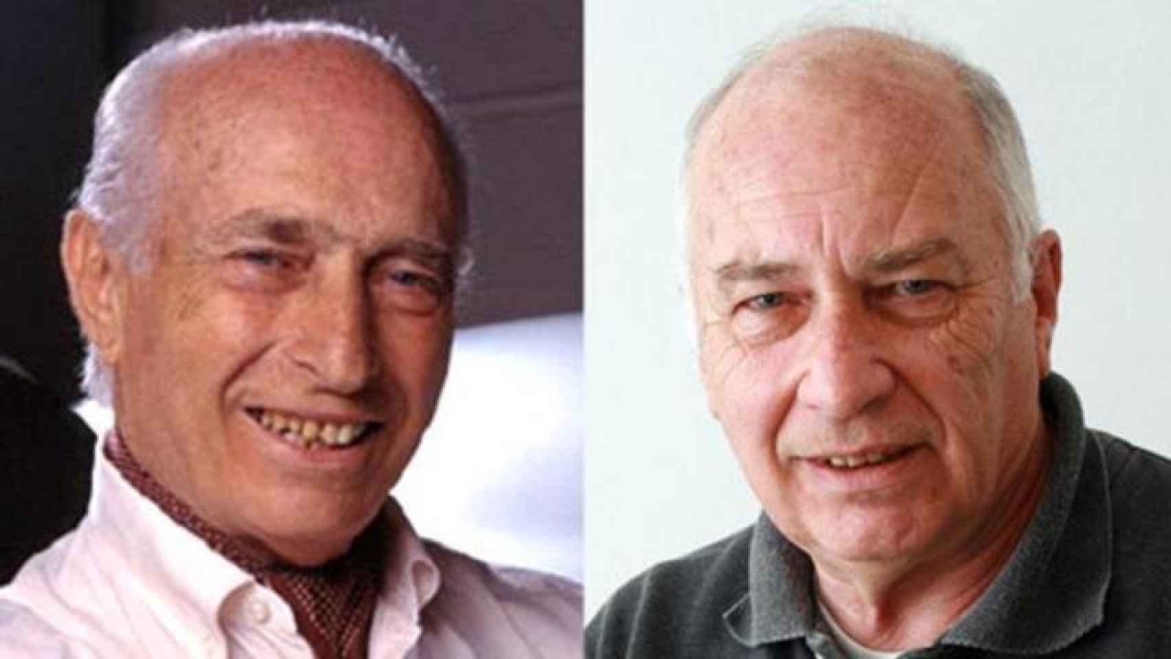 Juan Manuel Fangio (izq.) y Rubén Vázquez, uno de sus hijos.