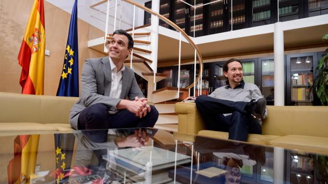 Pedro Sánchez y Pablo Iglesias durante su reunión.