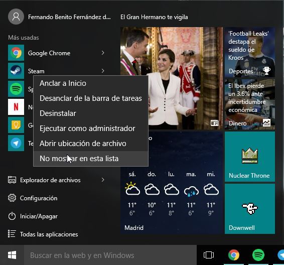 Inicio-Windows 10