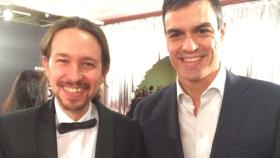 Pablo Iglesias y Pedro Sánchez en los Goya 2016 (@PremiosGoya)