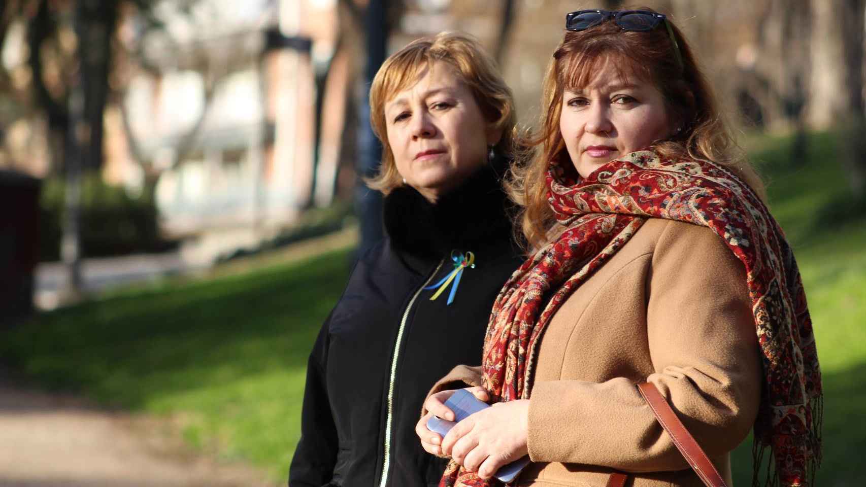 Galyna Mykhaylyuk y Valentina Borova, en el madrileño Parque del Oeste.