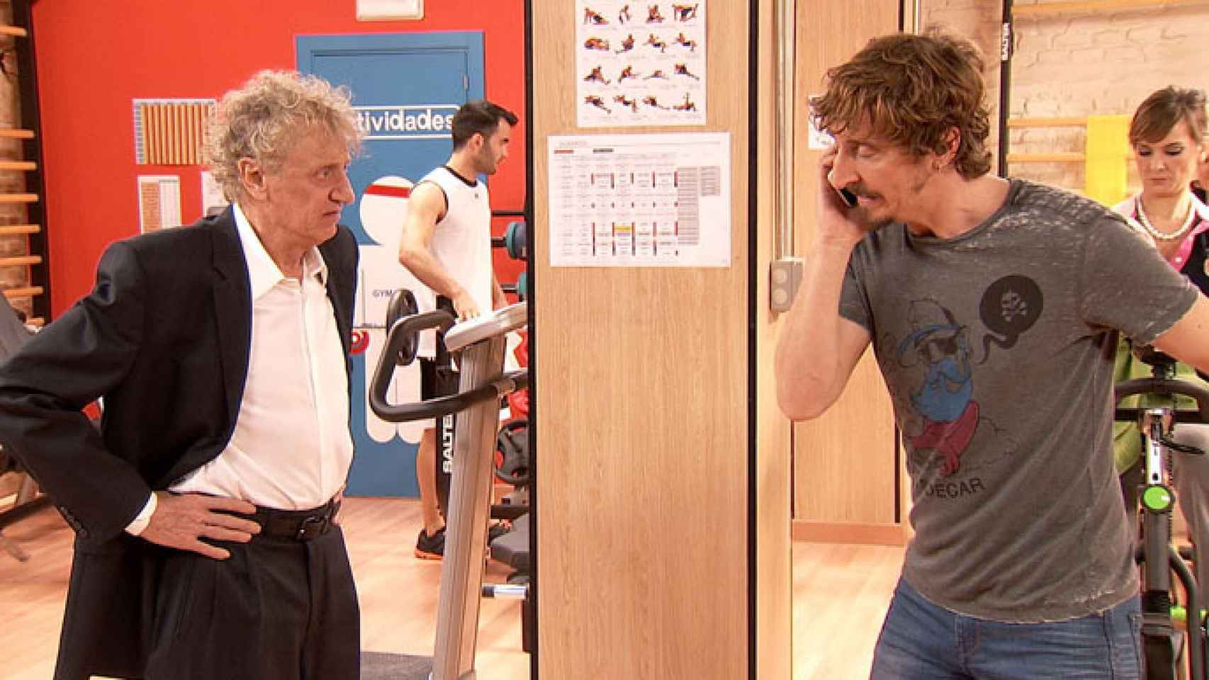 Quique San Francisco e Iván Massagué, padre e hijo en la última temporada de 'Gym Tony' (Mediaset)