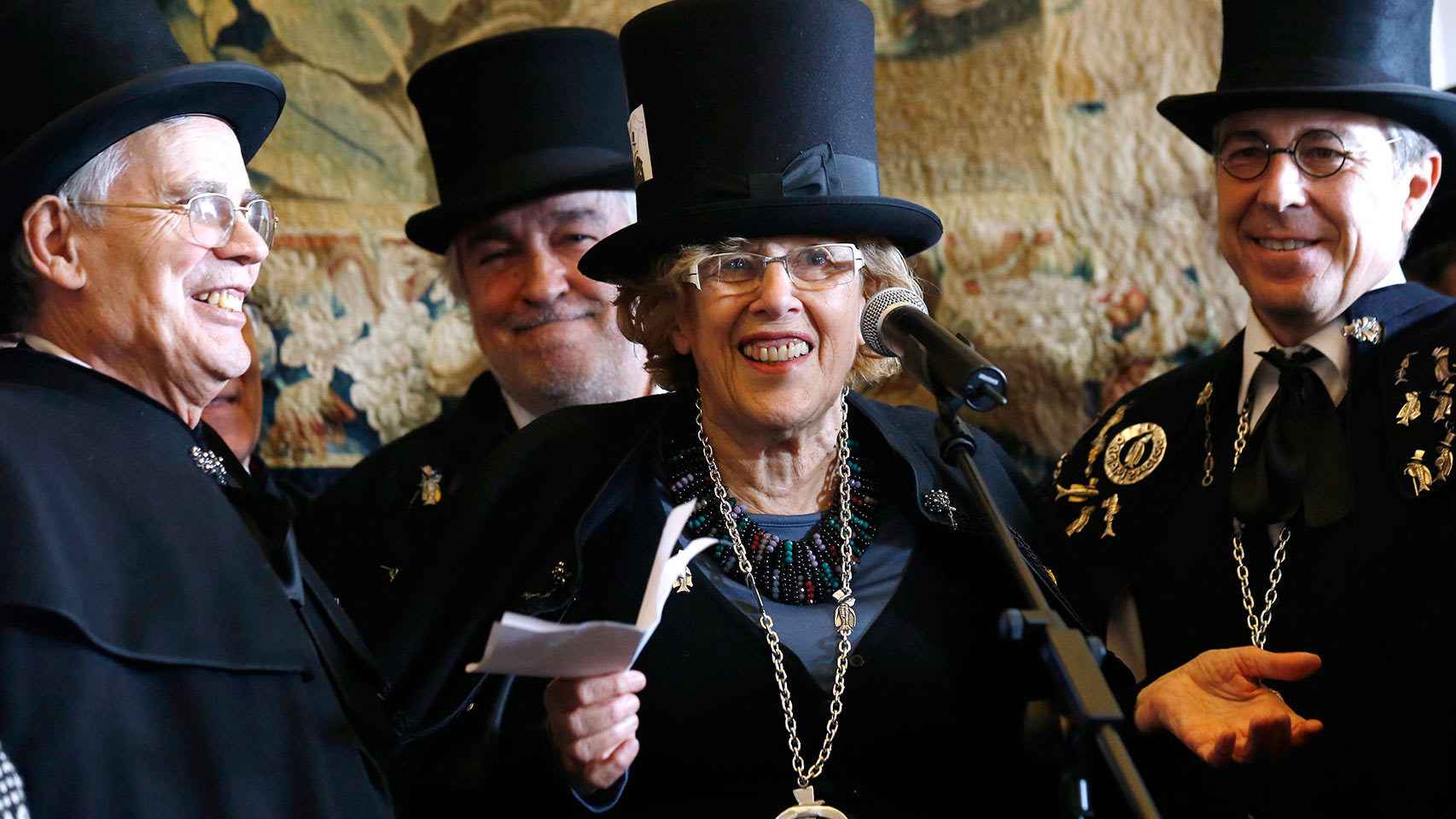 La alcaldesa este miércoles en el entierro de La Sardina