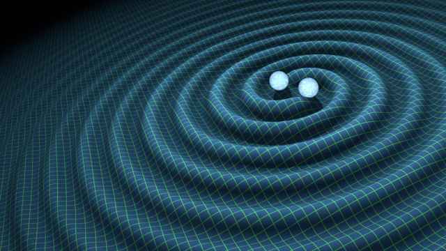 Una representación de las ondas gravitacionales.