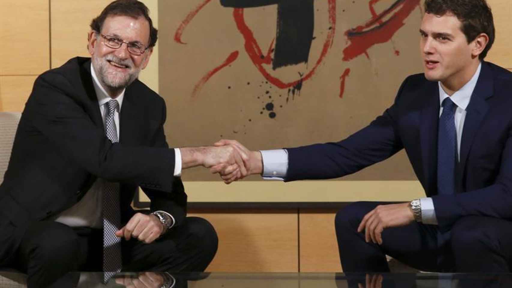 La última reunión de Rajoy y Rivera, en el Congreso.