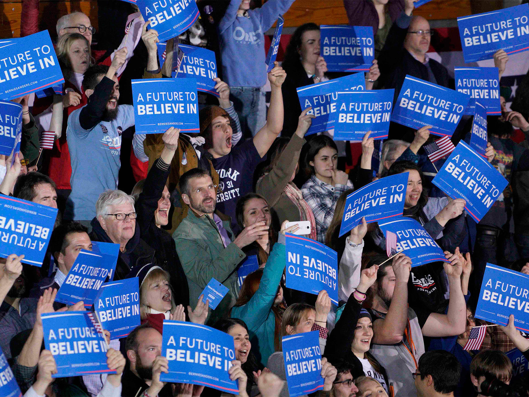 Un futuro en el que creer es uno de los lemas de Sanders.
