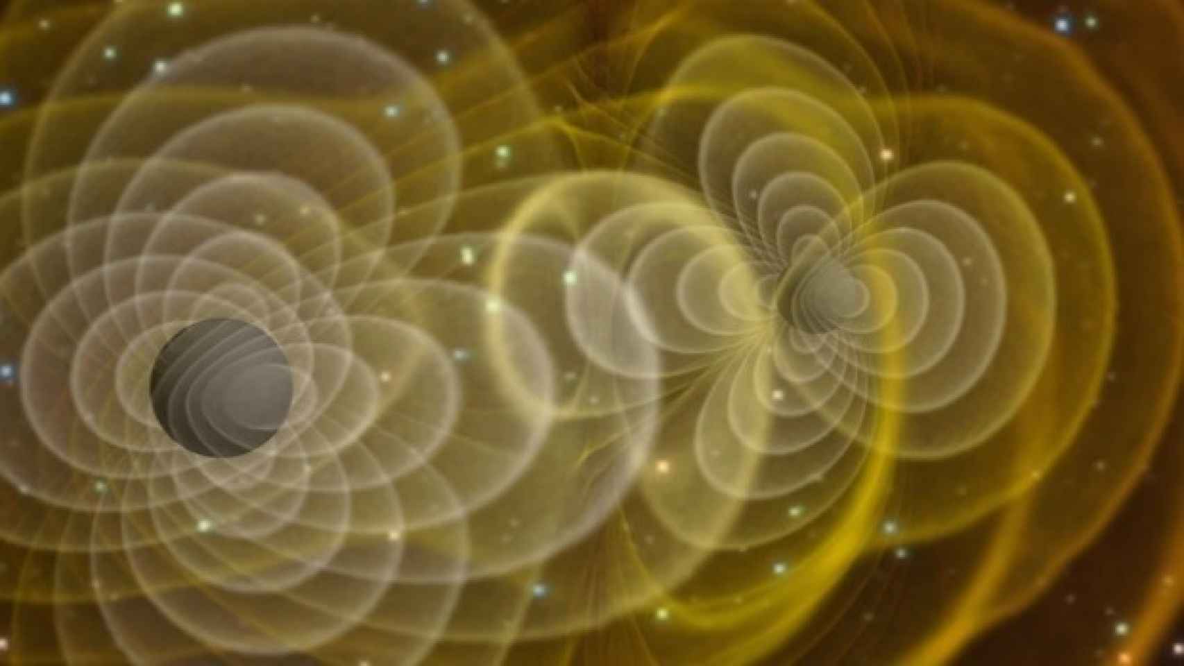 Ilustración que simula ondas gravitacionales.