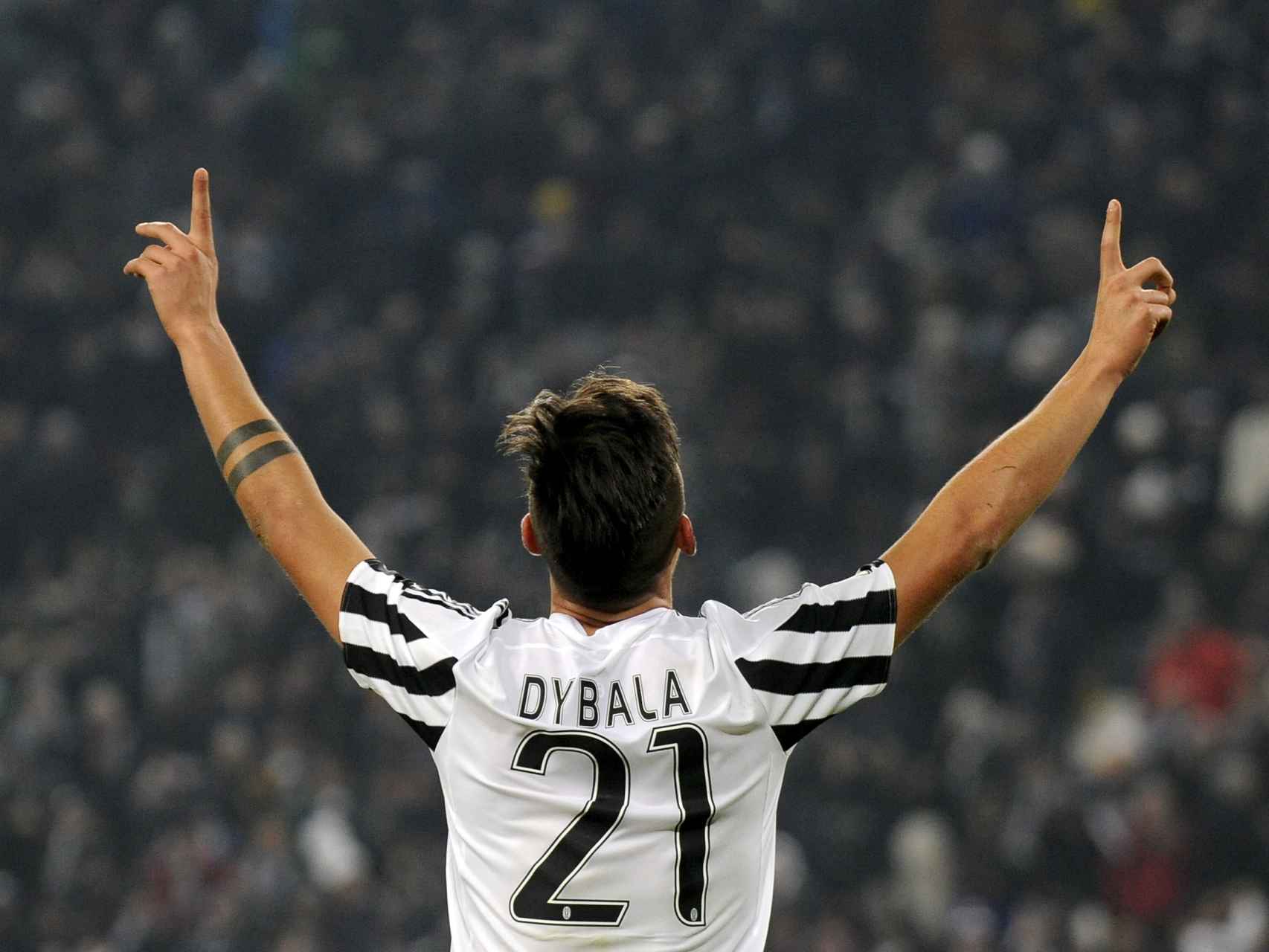 Dybala celebra un gol con la Juventus.