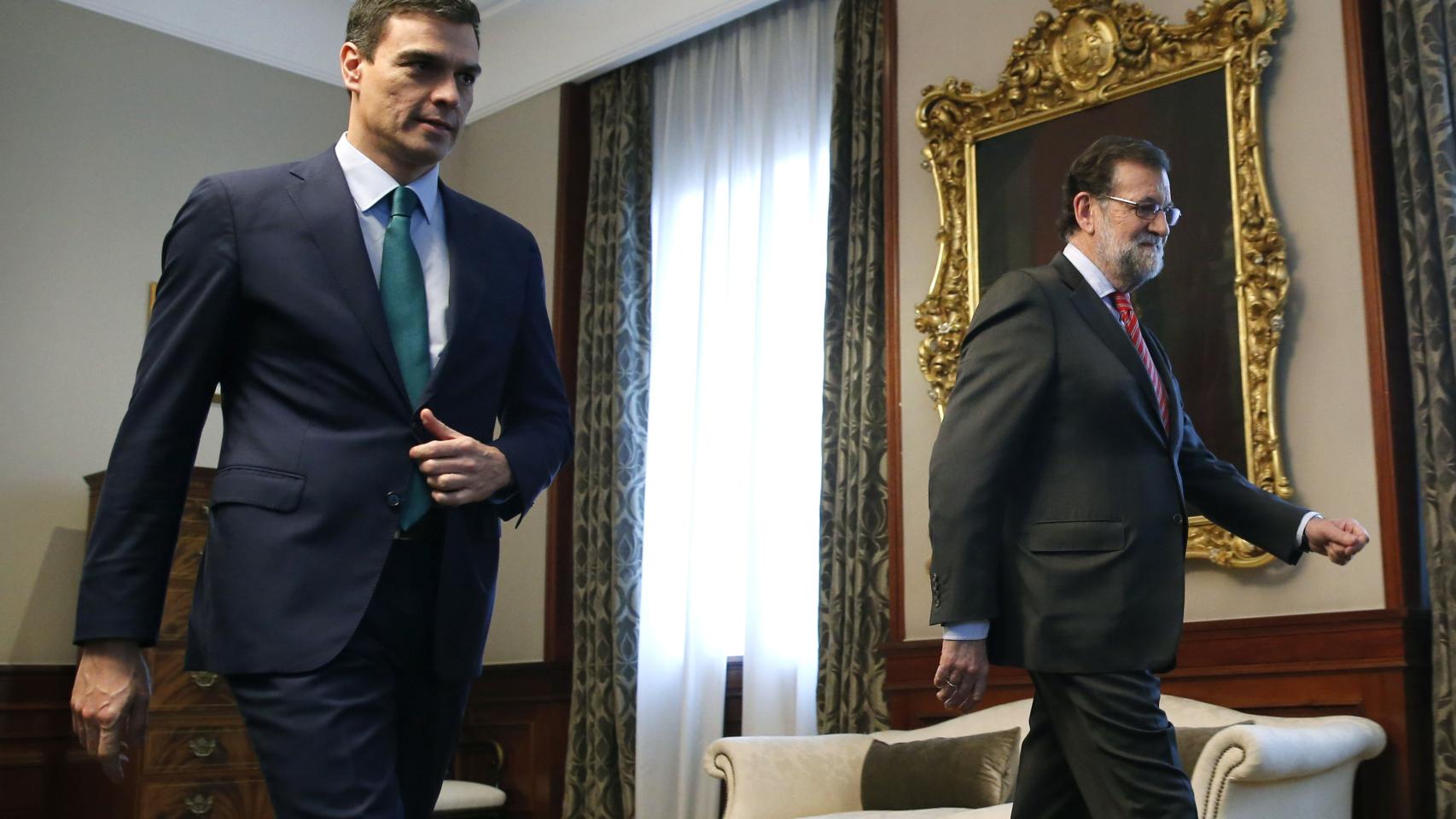 Mariano Rajoy y Pedro Sánchez en uno de sus últimos encuentros.
