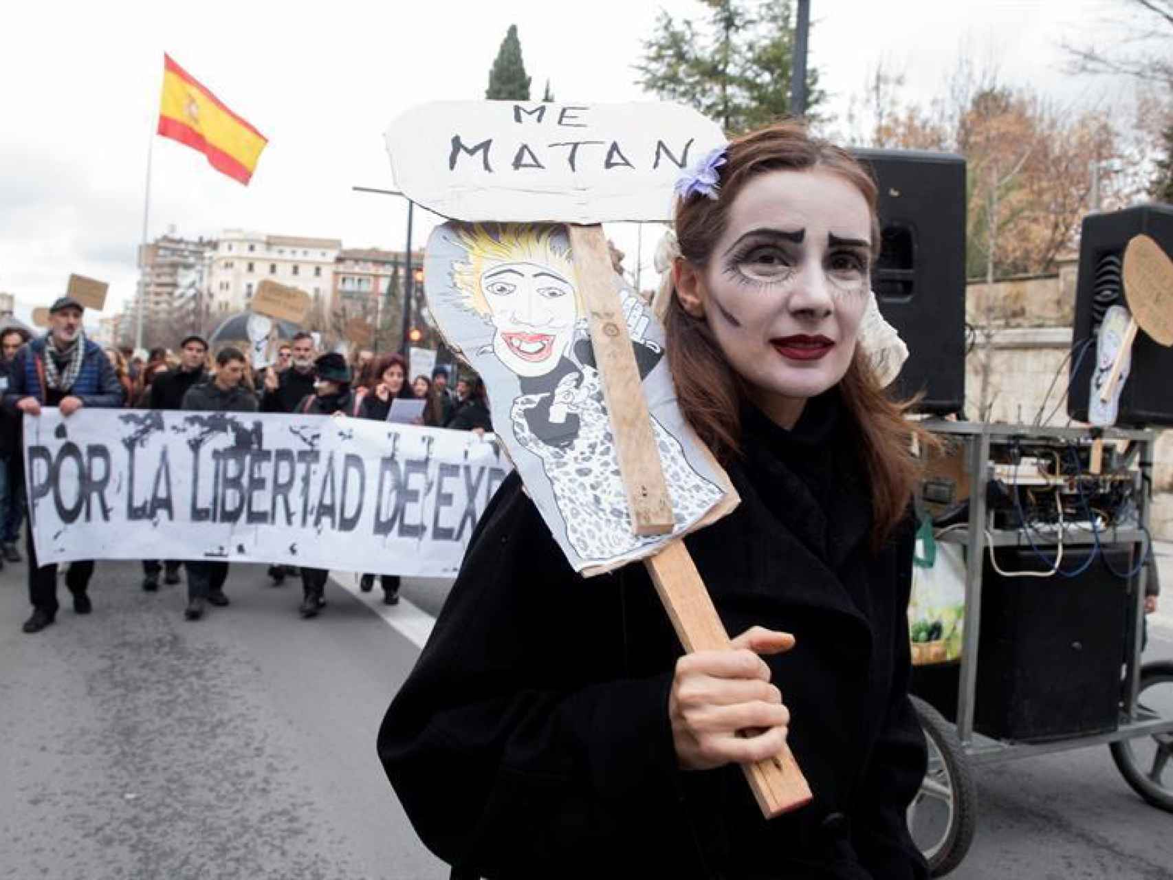 Manifestación a favor de los titiriteros en Granada