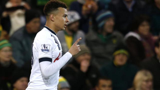 Dele Alli en uno de los partidos con el Tottenham esta temporada