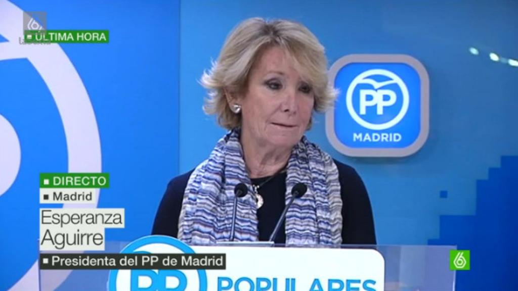 Las calculadas dimisiones de Esperanza Aguirre para abrir los informativos