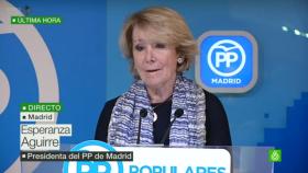 Telemadrid se pierde la dimisión de Esperanza Aguirre como presidenta del PP de Madrid