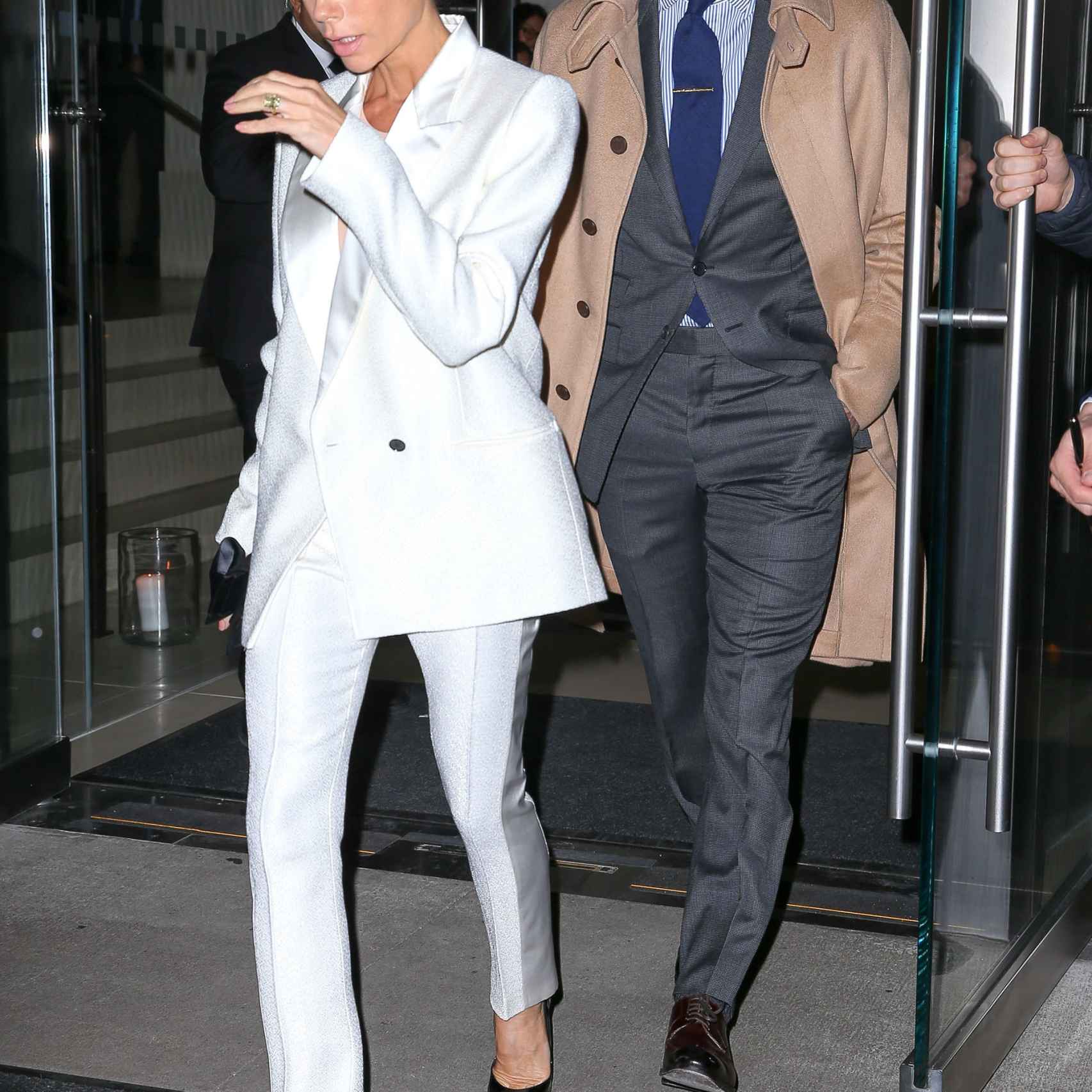 David y Victoria Beckham a la salida del restaurante de Nueva York
