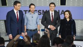 Sánchez, Iglesias, Rivera y Sáenz de Santamaría. (Atresmedia)