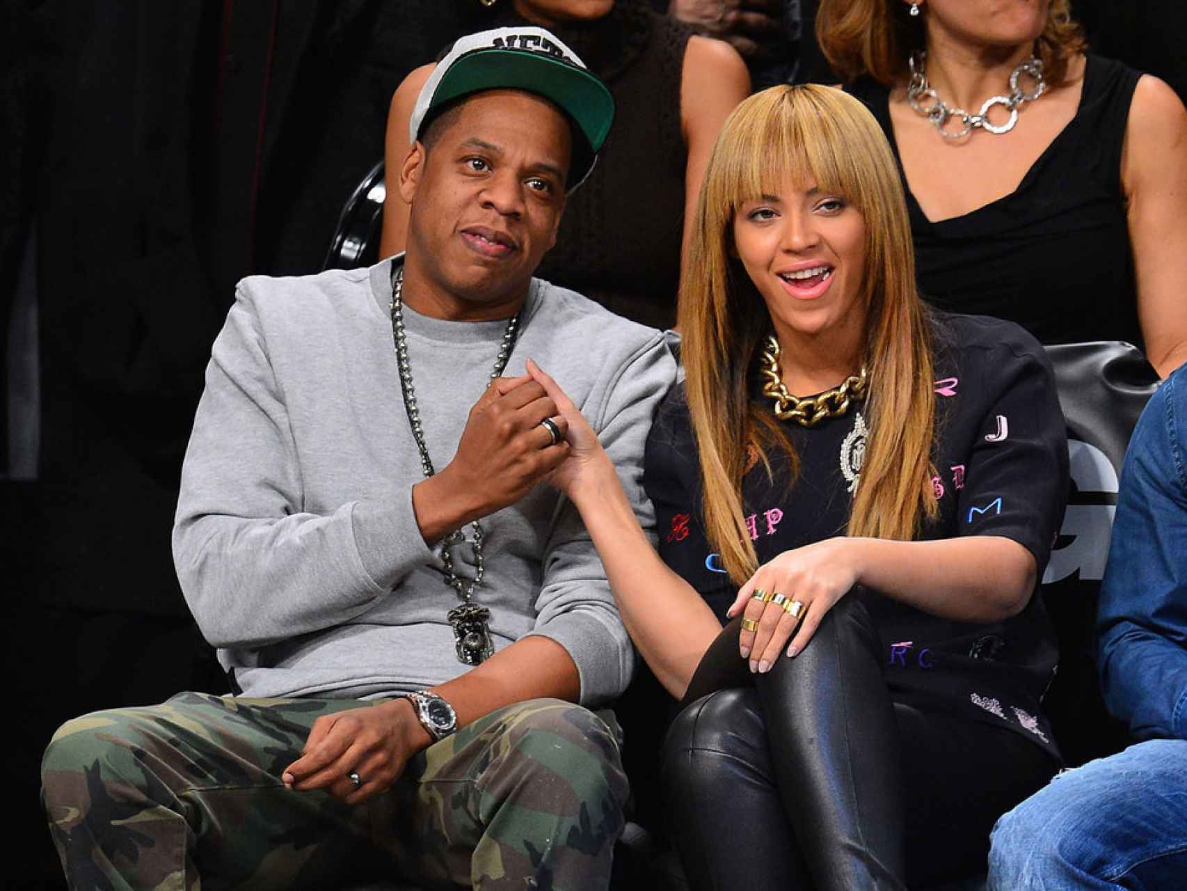 Beyoncé y Jay-Z en un partido de la NBA