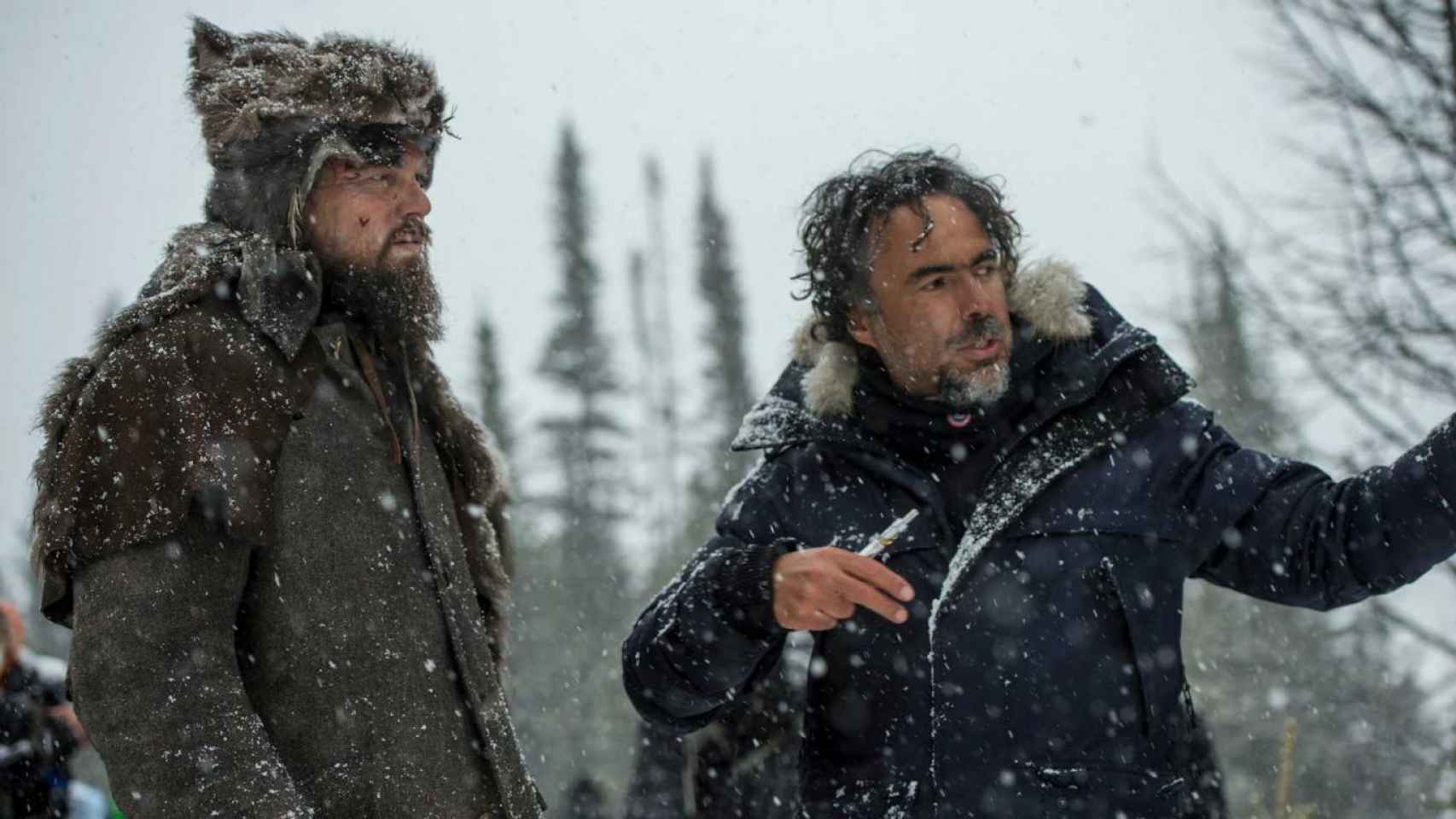 DiCaprio e Iñárritu en el rodaje de la película
