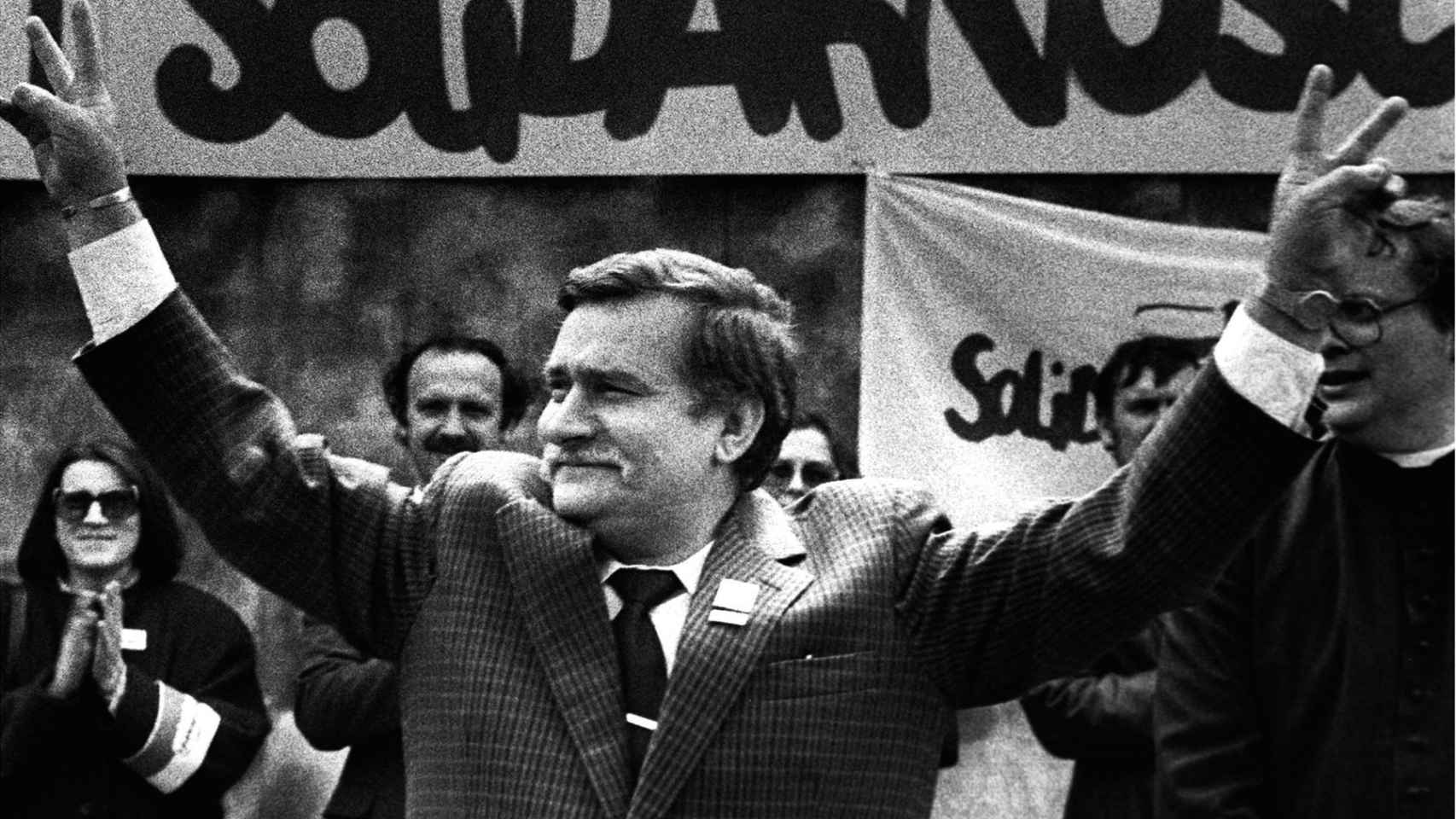 Lech Walesa, durante la campaña presidencial de 1989.