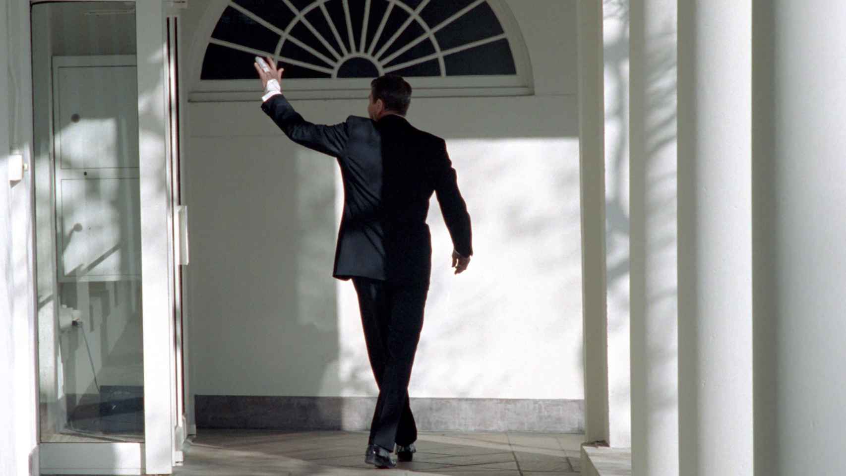 Reagan en su último día en la Casa Blanca.