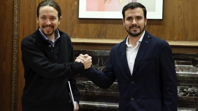 Iglesias y Garzón, en una reunión en el Congreso.