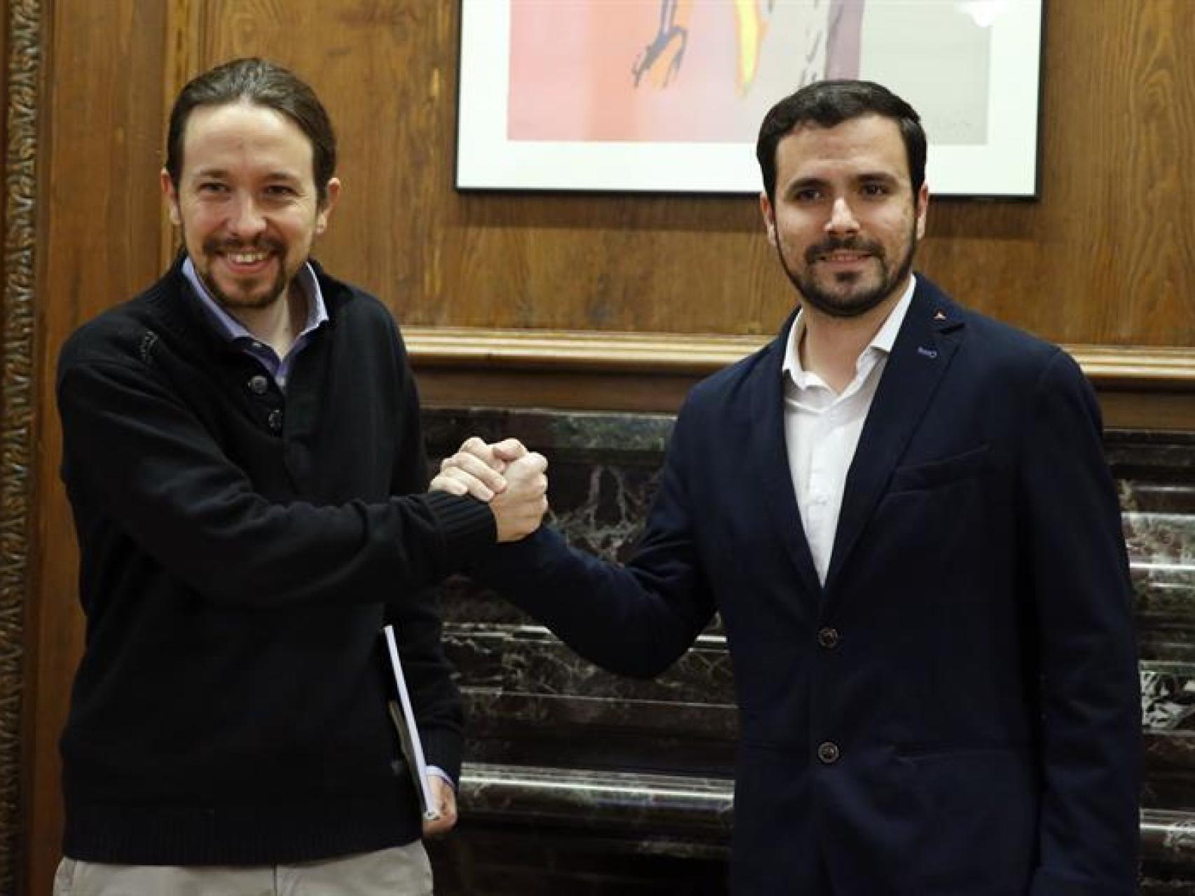 Pablo Iglesias y Alberto Garzón.