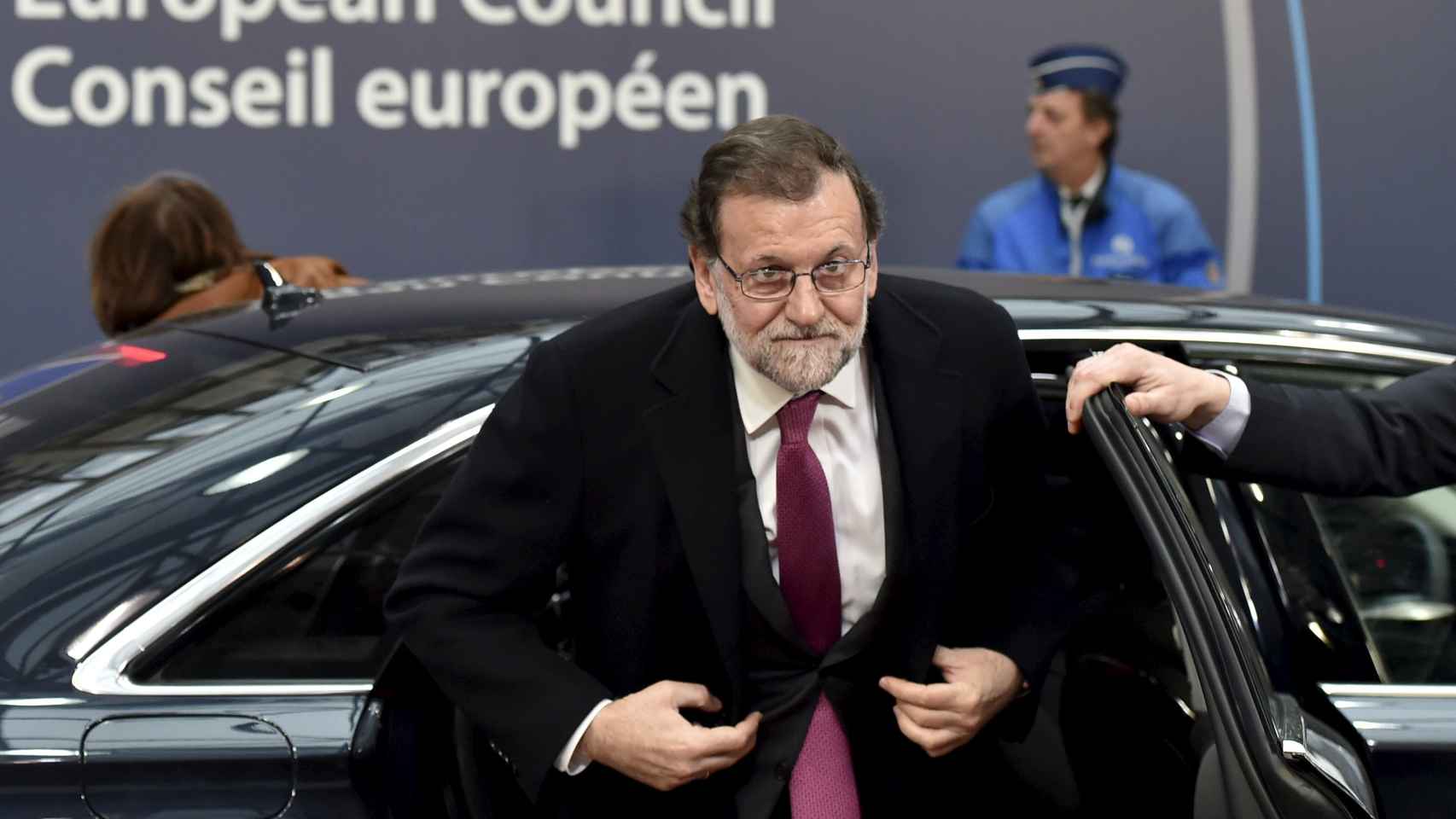 Rajoy, a su llegada al Consejo Europeo.