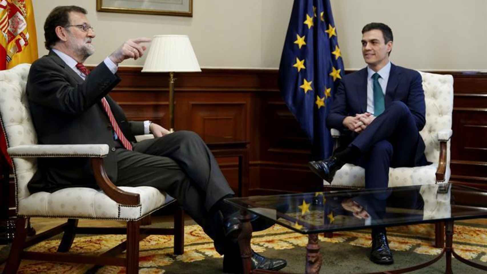 Rajoy y Pedro Sánchez, durante la última reunión mantenida entre ambos.